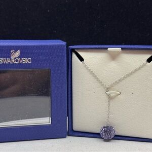 Swarovski Pop Blue Tanzanite Crystal Necklace  16 1/2 inch
